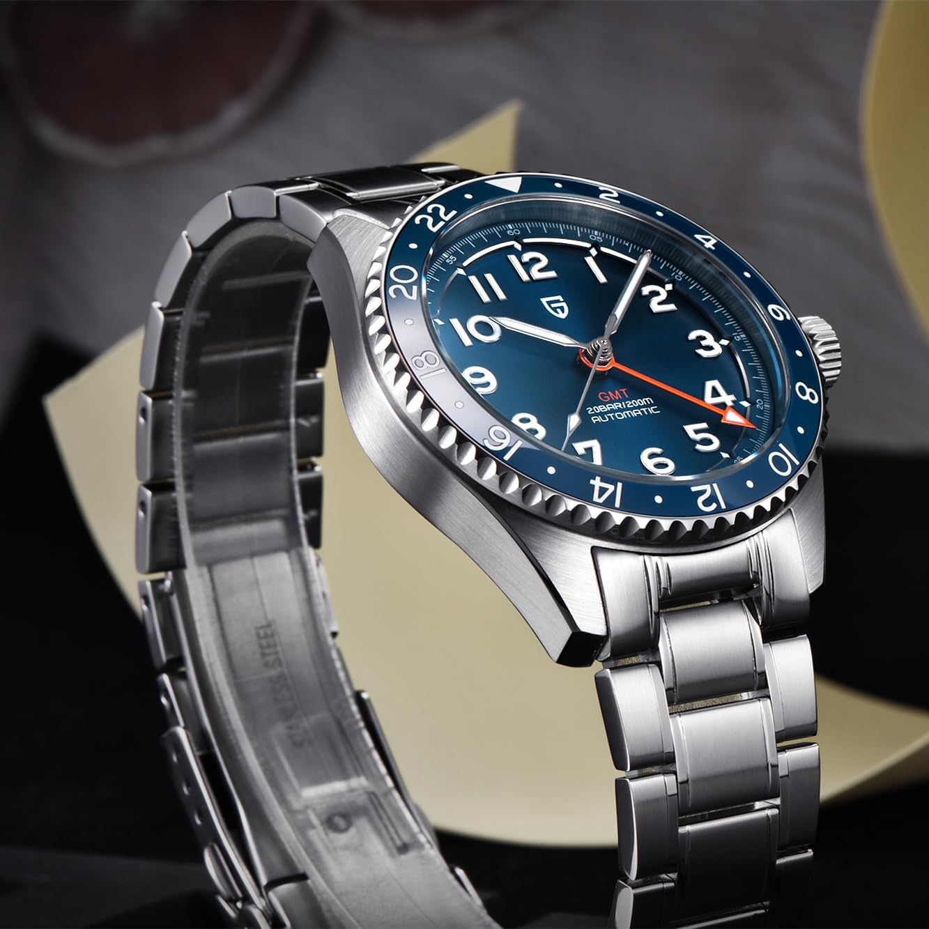 Detalle 1 de PAGRNE DESIGN Pagani Design Herrenuhr NH34 Automatik GMT – 40 mm Edelstahl, Taucheruhr mit NH34A