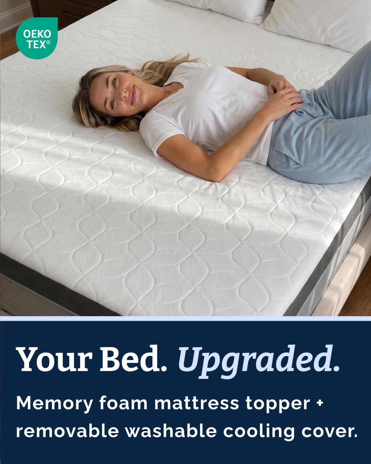 Detalle 2 de Short Queen Memory Foam Mattress Topper