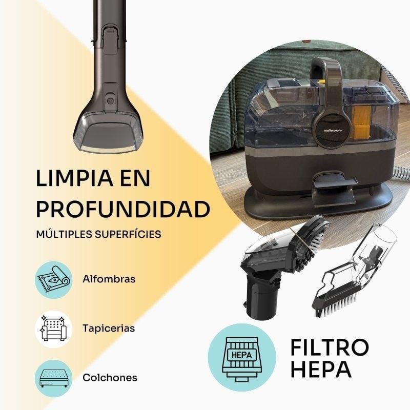 Detalle de Aspirador de Tapicerías Mellerware Cleany Carpet 600W 13000Pa — Doble Depósito