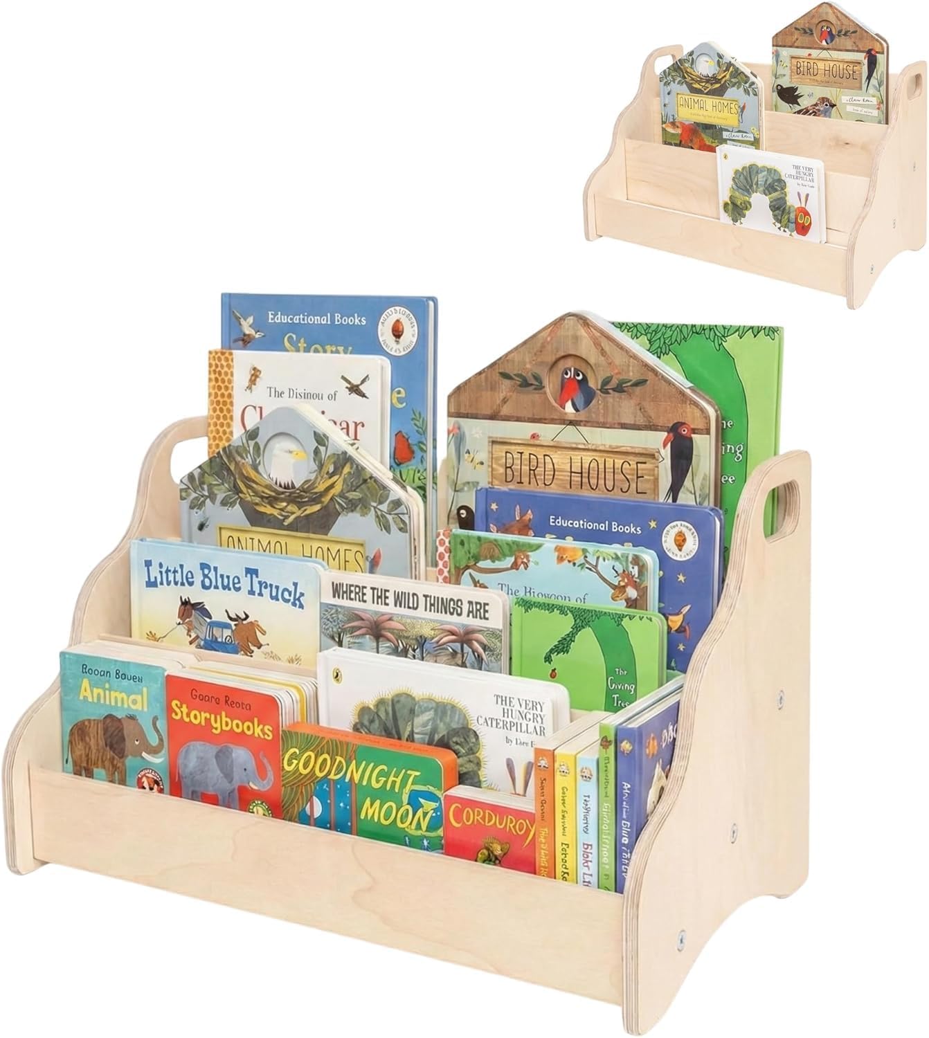 Detalle de MAMOI Bücherregal für Kinder – praktischer Aufbewahrungszauber im Montessori-Design