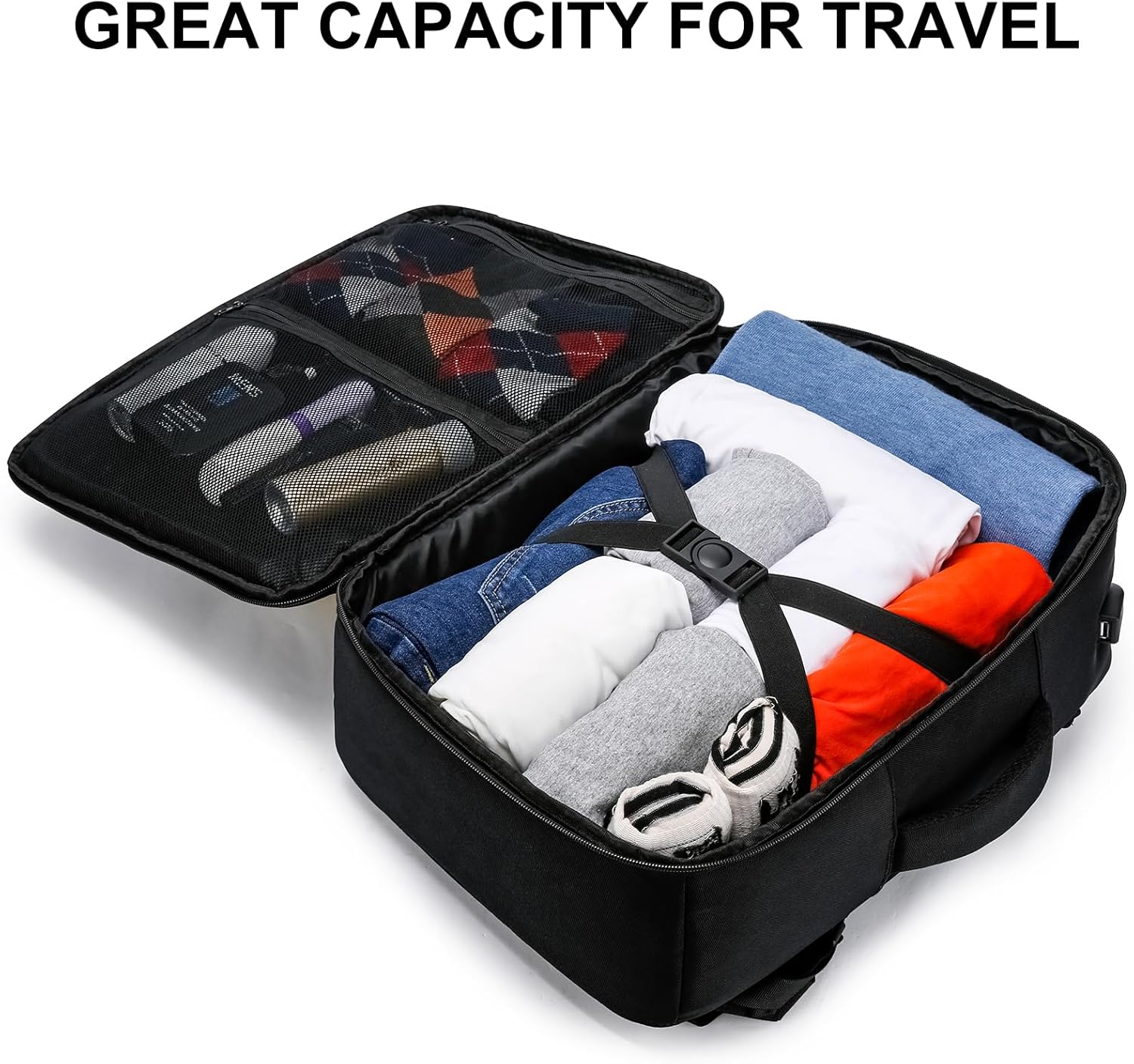 Thumbnail 3 de Cabin Bag 45x36x20: A practical EasyJet underseat backpack with USB charging and 15.6" laptop protection