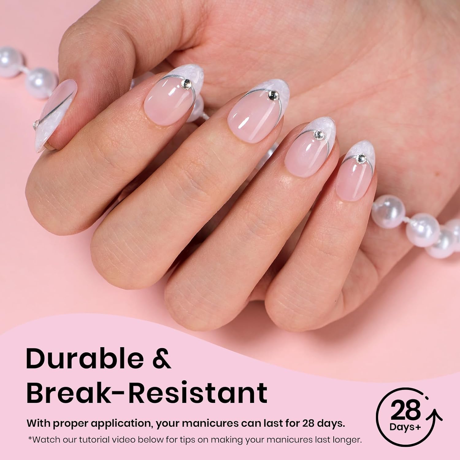 Thumbnail 6 de Beetles Soft Gel Nail Tips Short Almond 288pcs (12 Sizes) — Etch-X Pre-Etched Full Cover Fake Nails for DIY
