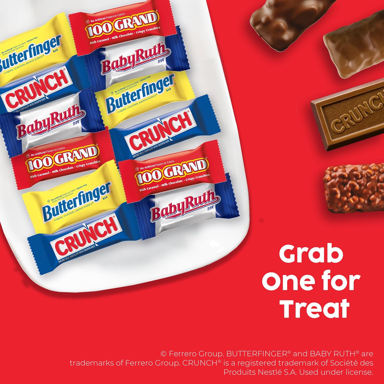 Detalle de Butterfinger, CRUNCH, Baby Ruth and 100 Grand Assorted Halloween Candy, 75 Count