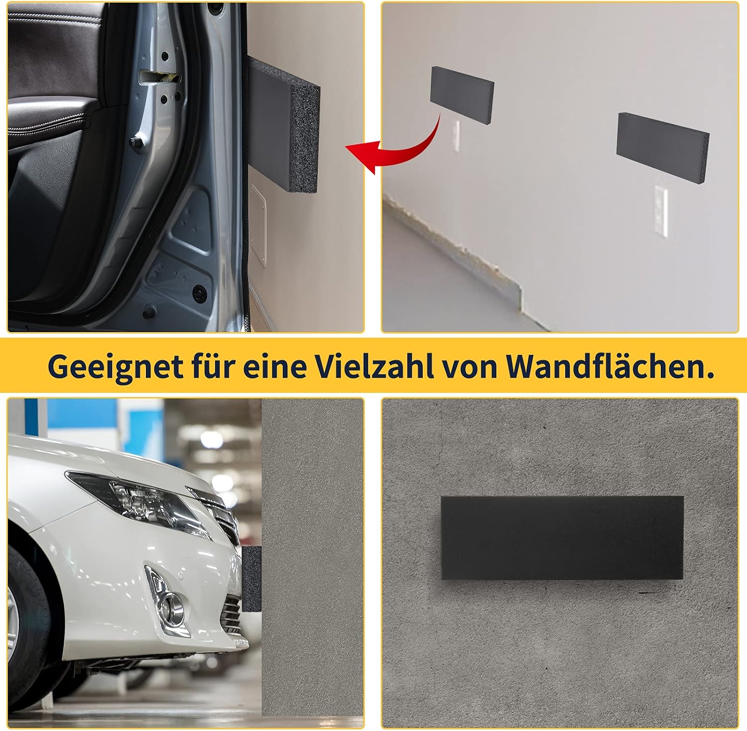 Thumbnail 6 de Garagen Wandschutz 4er Set Selbstklebend 30x10x3 cm