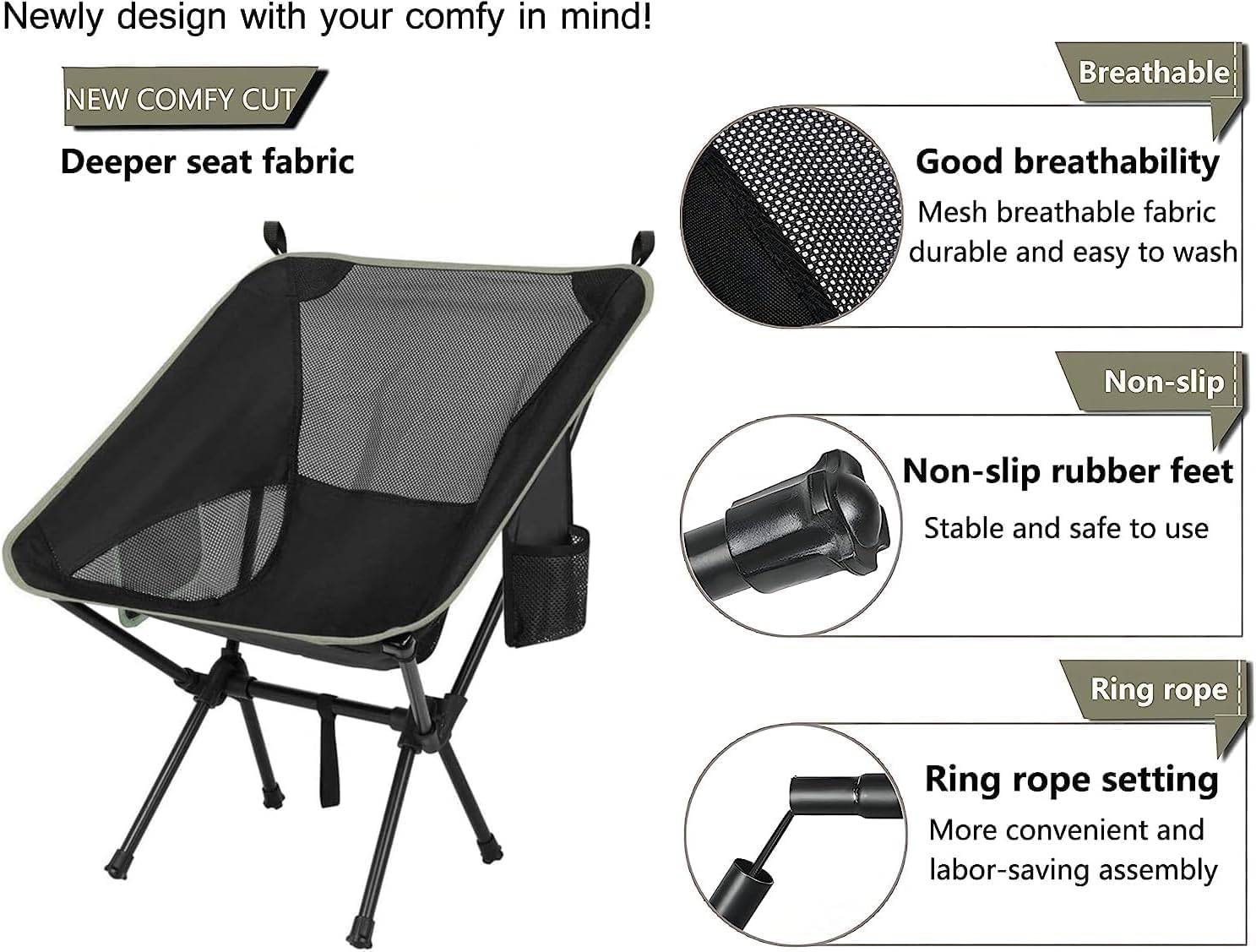 Thumbnail 3 de Nestling Ultralight Folding Camping Chair: Compact Comfort for Outdoor Adventures