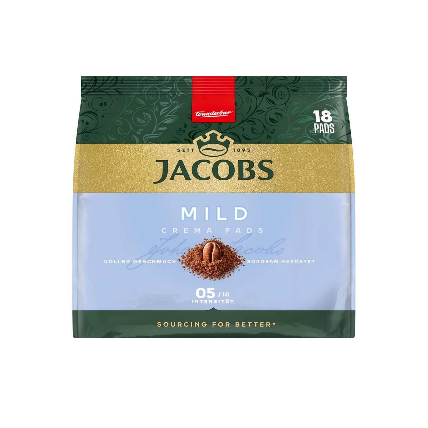 Detalle de Jacobs Pads Crema Mild – Senseo kompatible Pads, 90 Kaffeepads (5 × 18)