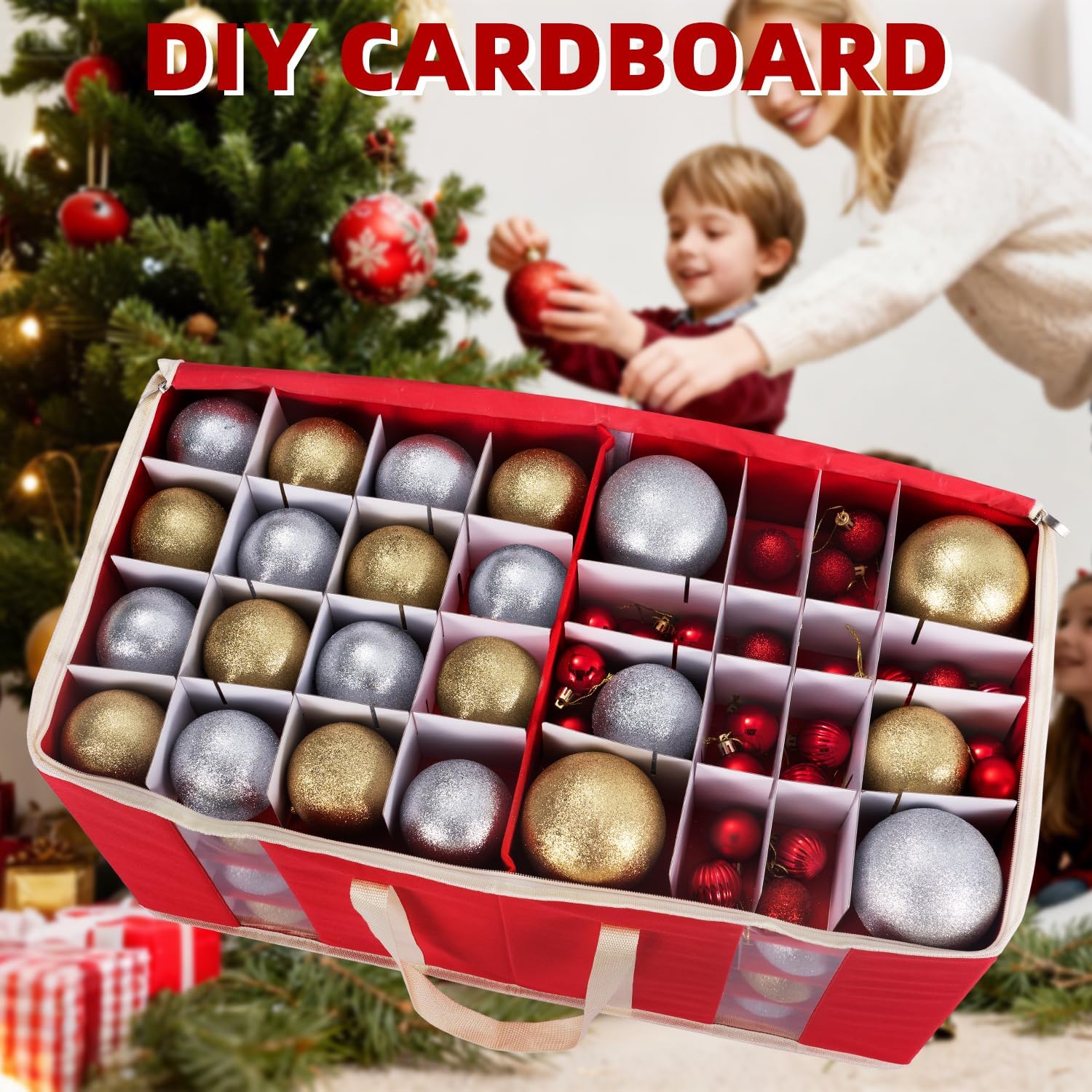 Thumbnail 6 de inin Christmas Ornament Storage Box 128-count