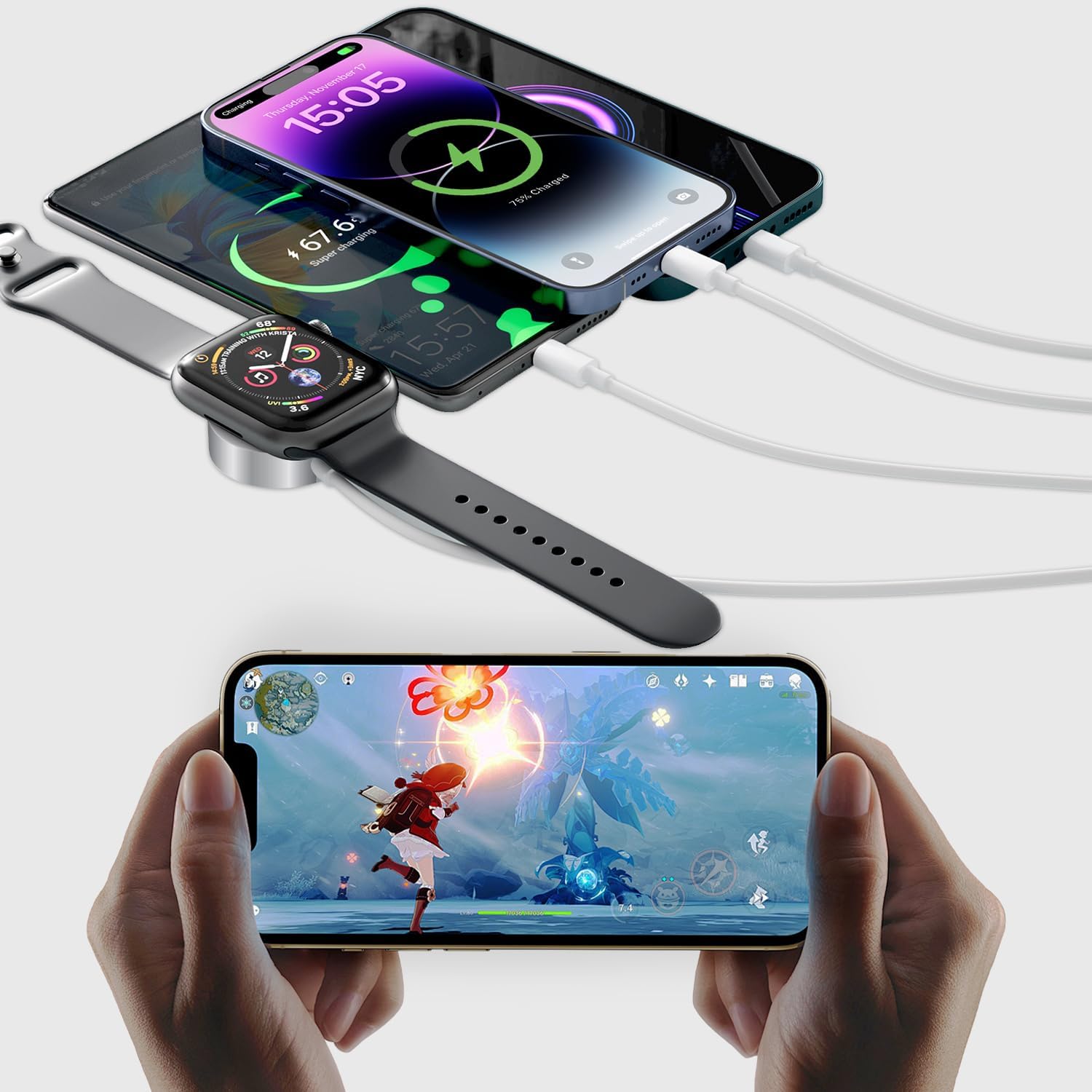 Thumbnail 1 de Bamkey 4 in 2 Multi Fast Charger for Apple Watch