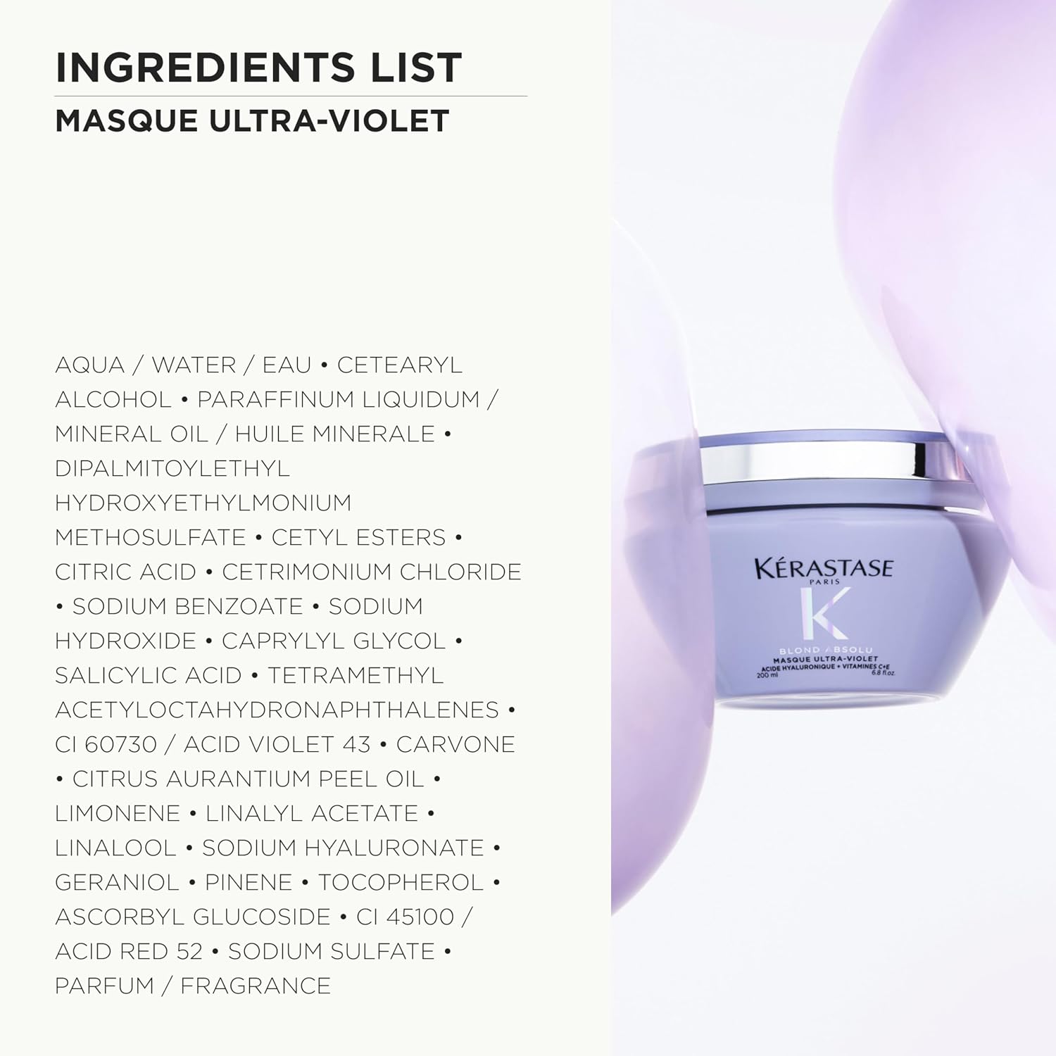 Detalle de Kérastase Blond Absolu Anti-Brass Purple Hair Mask (Masque Ultra-Violet) with Hyaluronic Acid & Edelweiss, 200ml