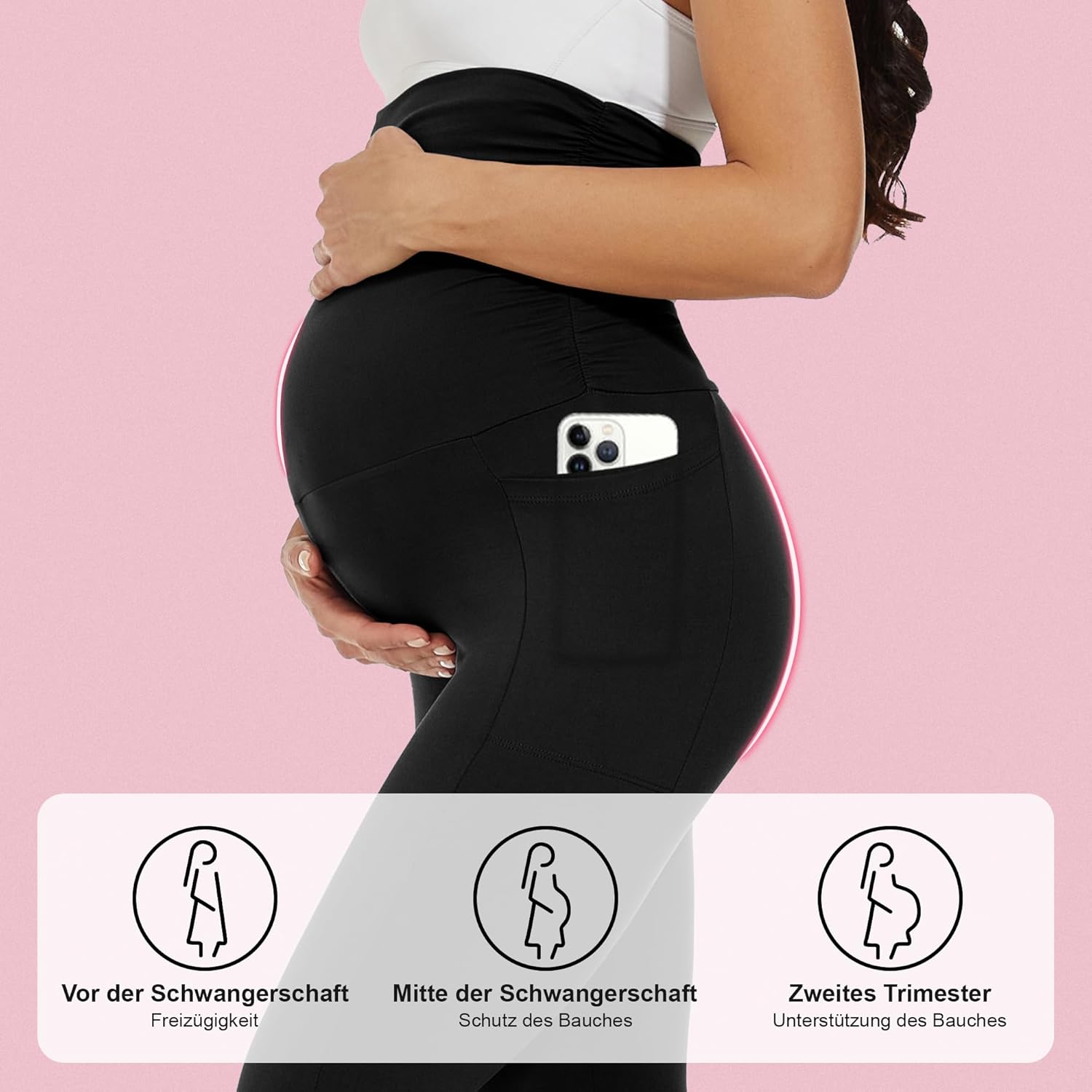 Thumbnail 3 de HIPOWER Umstandsleggings 2er Pack – High Waist, blickdicht, weich und elastisch