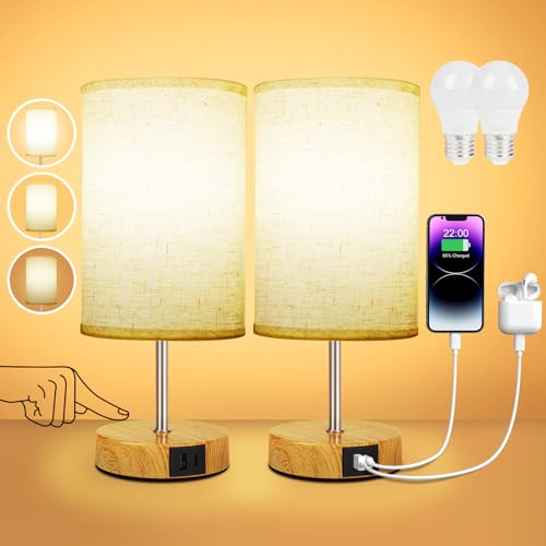 Detalle de Lampada da Comodino Touch Set di 2 Suright: luce dimmerabile, ricarica integrata