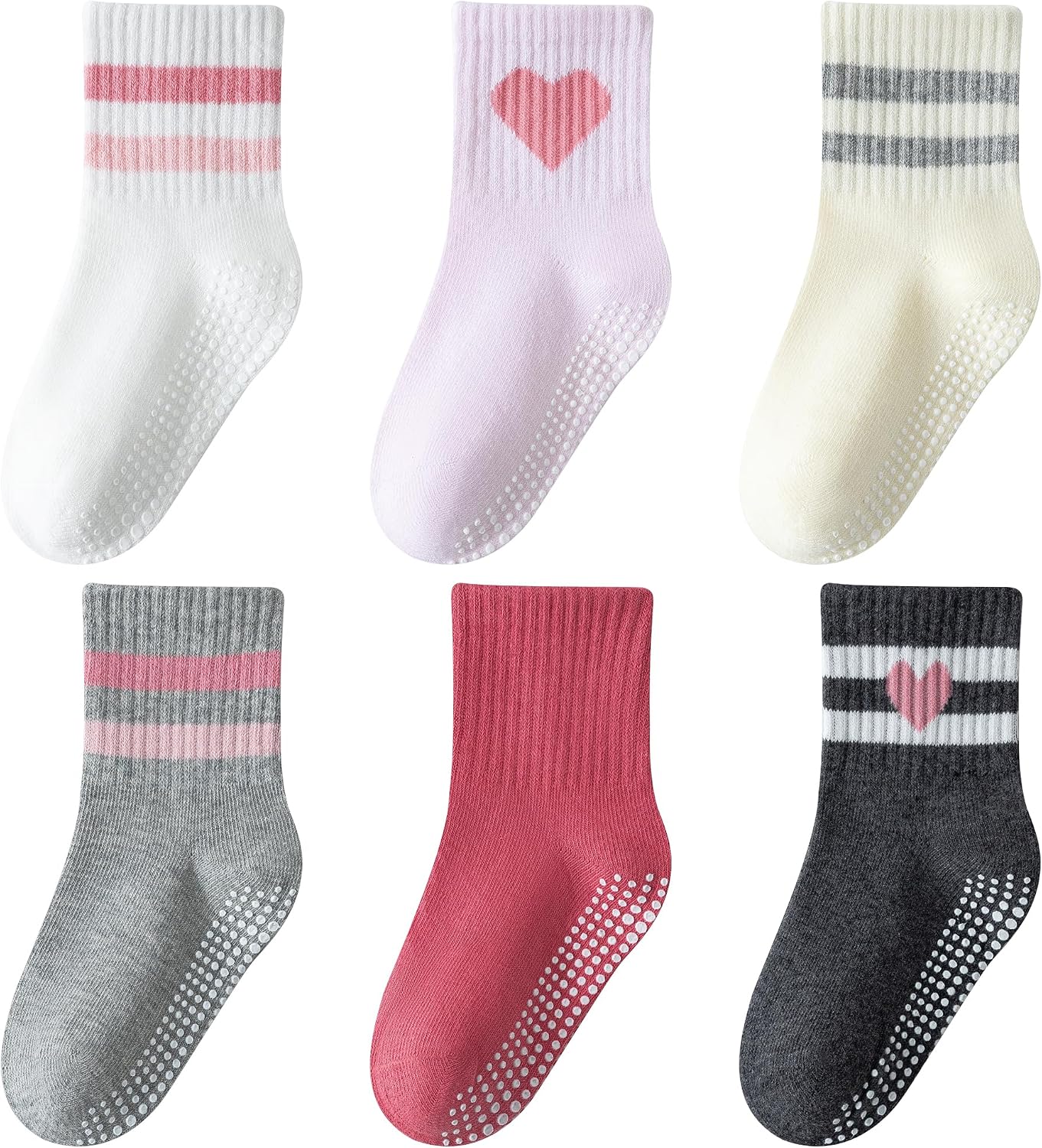 Detalle de Wamvp Toddler Grip Socks, 6-Pair Set