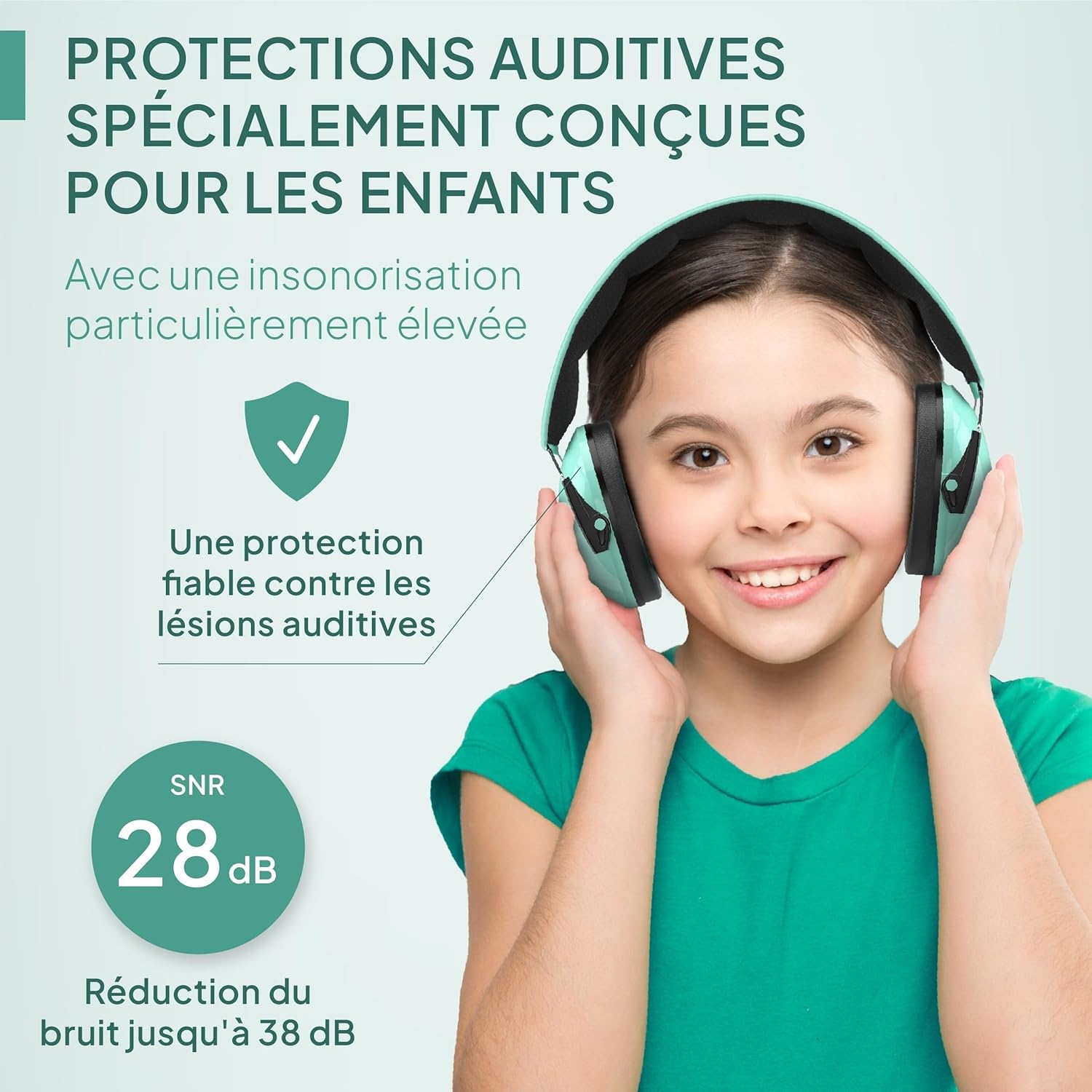 Thumbnail 1 de Senner KidsPro (jusqu’à 12 ans) – casque antibruit enfant turquoise, SNR 28 dB