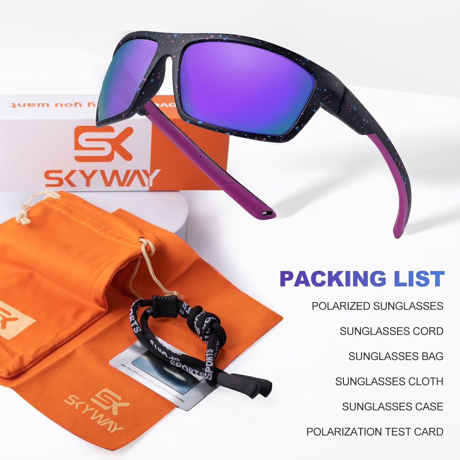 Thumbnail 5 de SKYWAY Polarized Sport Sunglasses (UV400) – wrap-around fit for cycling, running and more