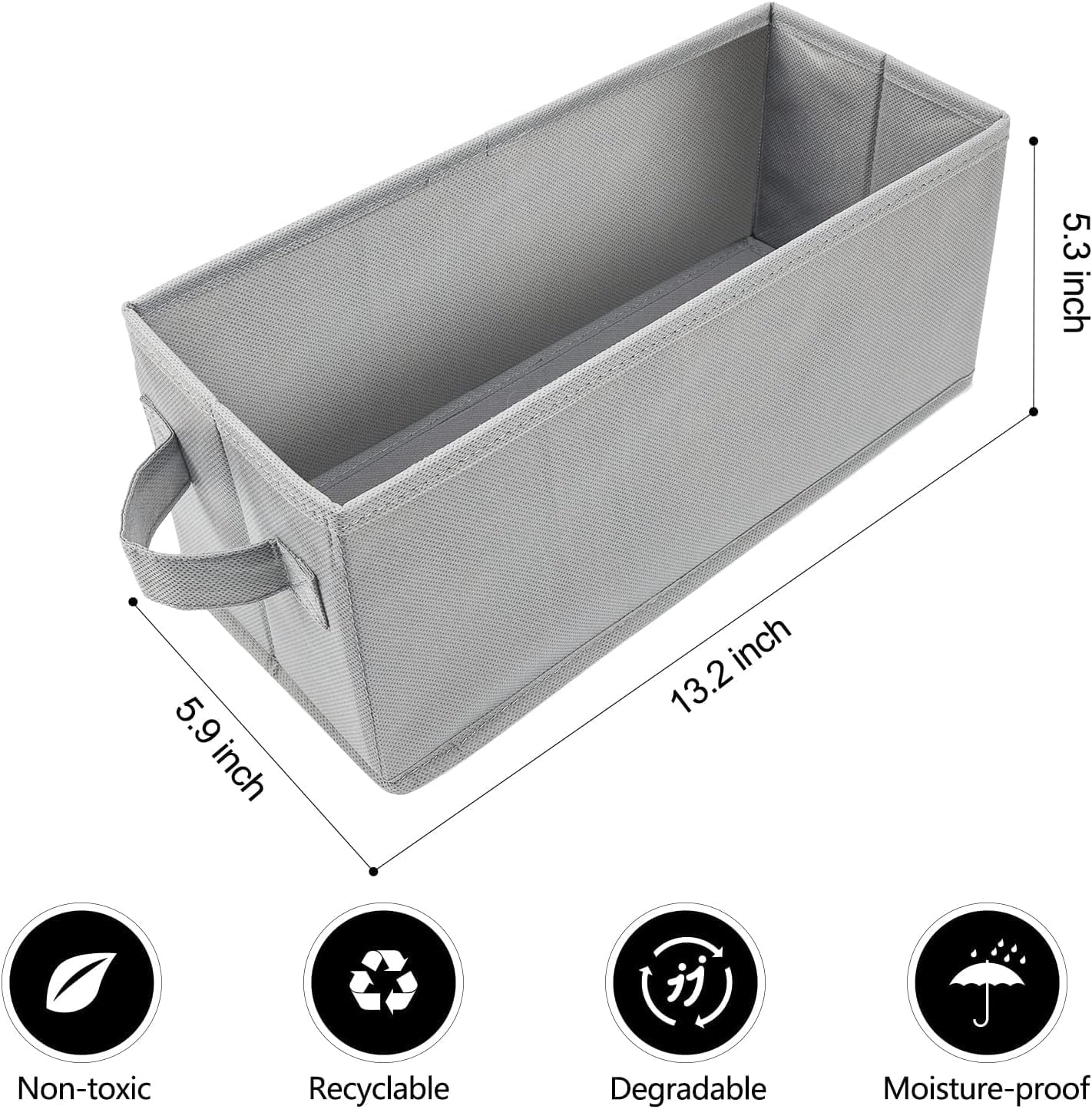 Detalle 2 de UENTIP CD-Aufbewahrungsbox grau – 1 Stück, 33,5 x 15 x 13,5 cm mit Platz für CDs in Jewel-, Slim- und CD-Hüllen