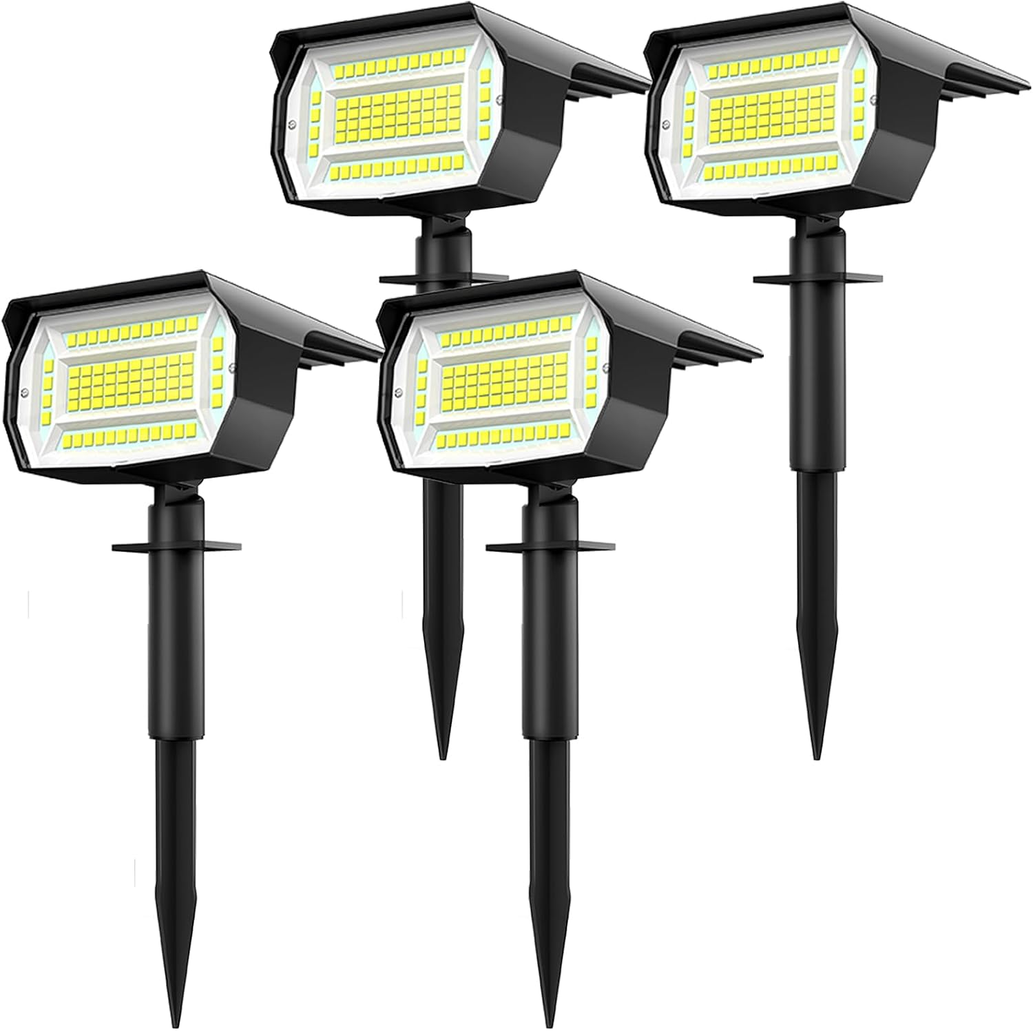 Detalle de 4 Pack Solar Spot Lights Outdoor Garden – 72 LED, 3 Modes, IP65 Waterproof