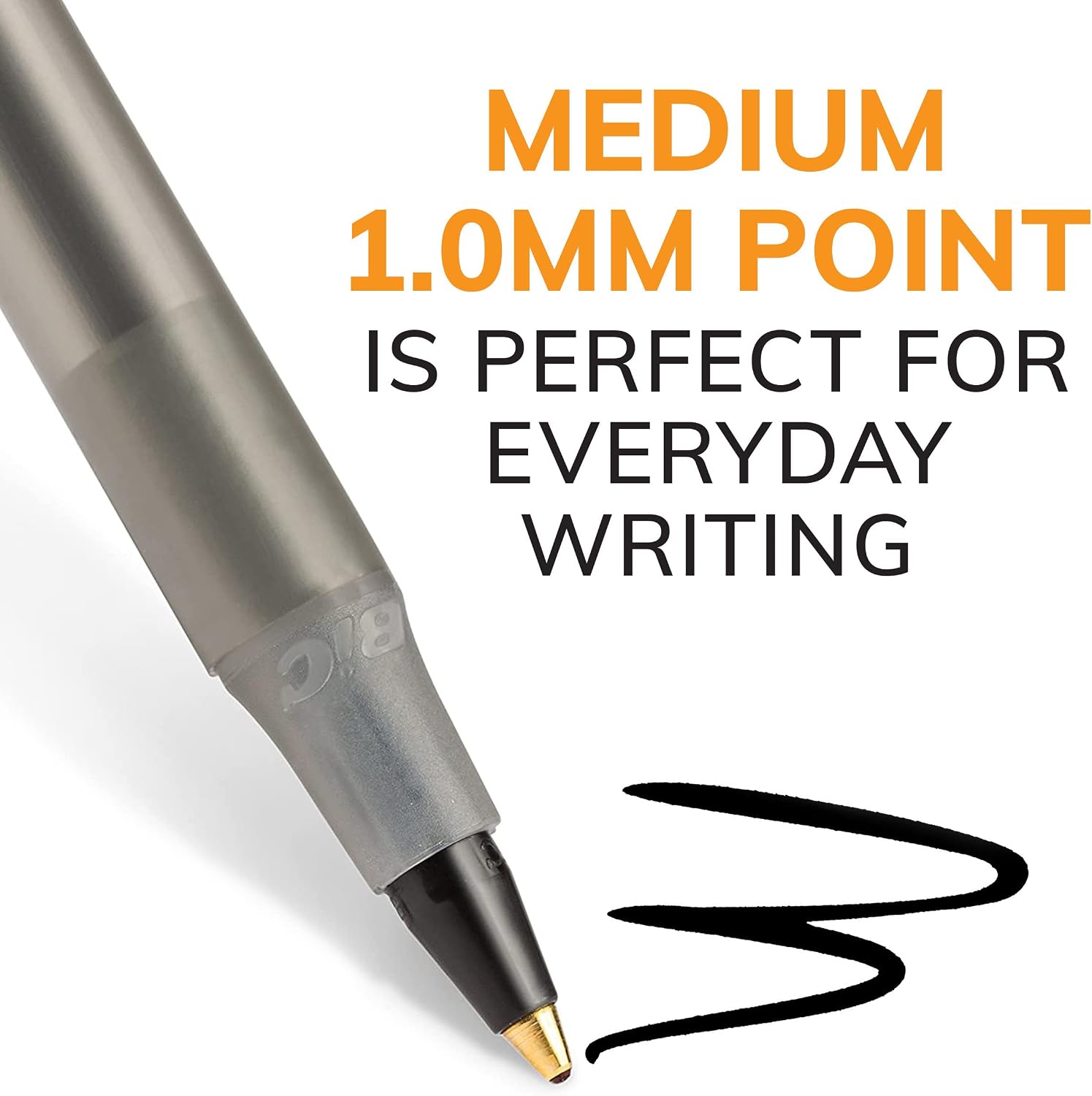 Detalle 2 de BIC Round Stic Xtra Life Black Ballpoint Pens (144 Pack) — Ultra Long Lasting & Smooth Writing