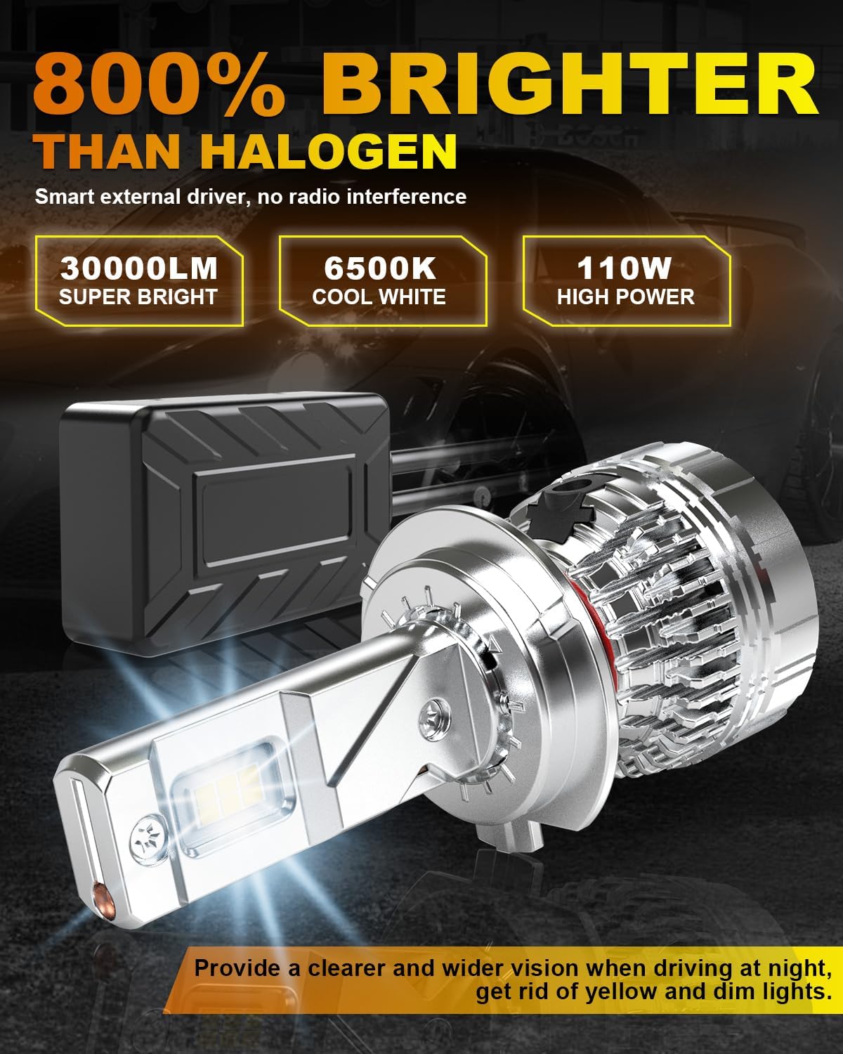 Detalle 2 de ANTEMOON H7 LED 110W 30000LM 6500K