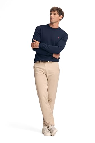 Detalle de Polo Club Maglione Uomo Basico Blu 100% Cotone con Logo Ricamato