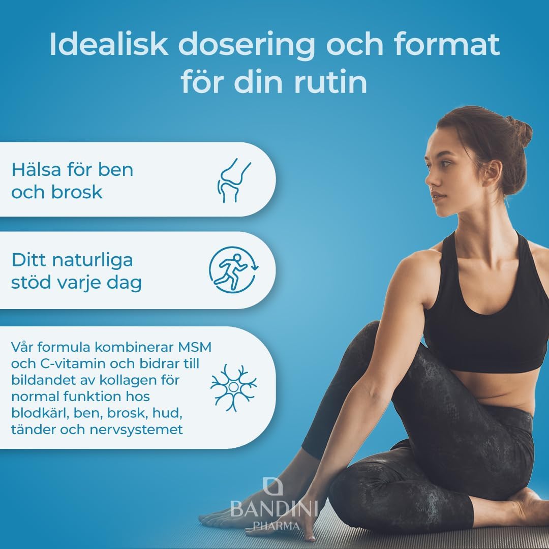 Detalle 2 de BANDINI Glukosamin, kondroitin, MSM och C-vitamin – 366 veganska tabletter