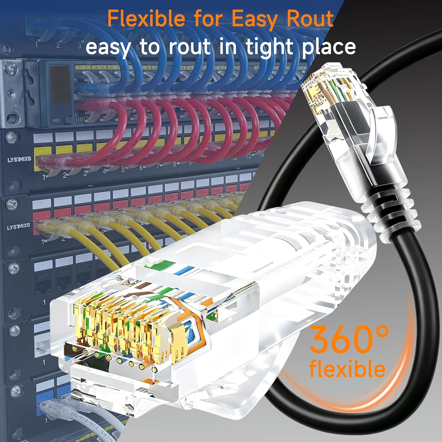Thumbnail 2 de CAT 6 Ethernet Patch Cable 6 ft 10 Pack
