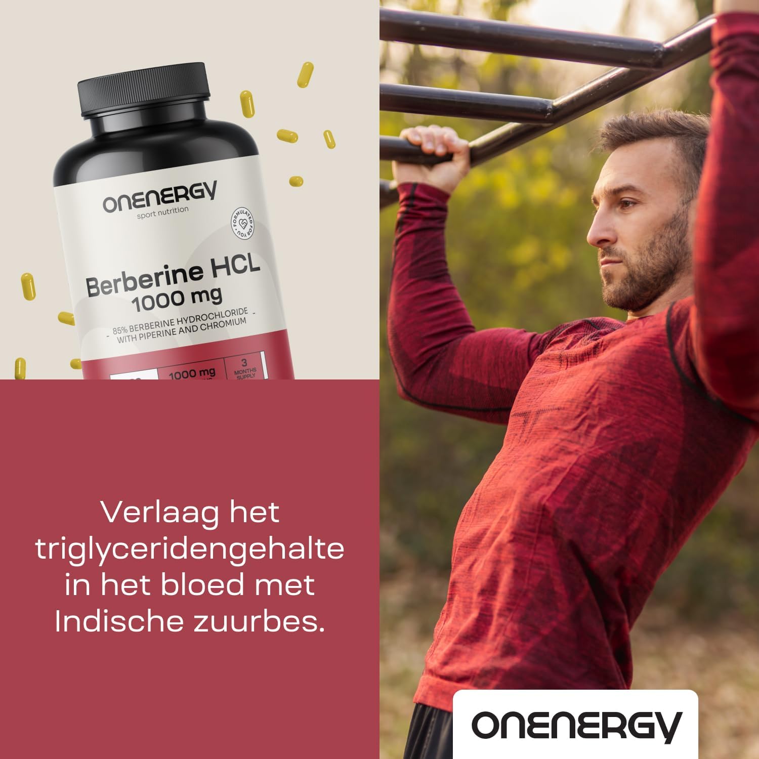 Detalle 2 de OnEnergy Berberine HCL 1000 mg, 180 capsules met piperine en chroom