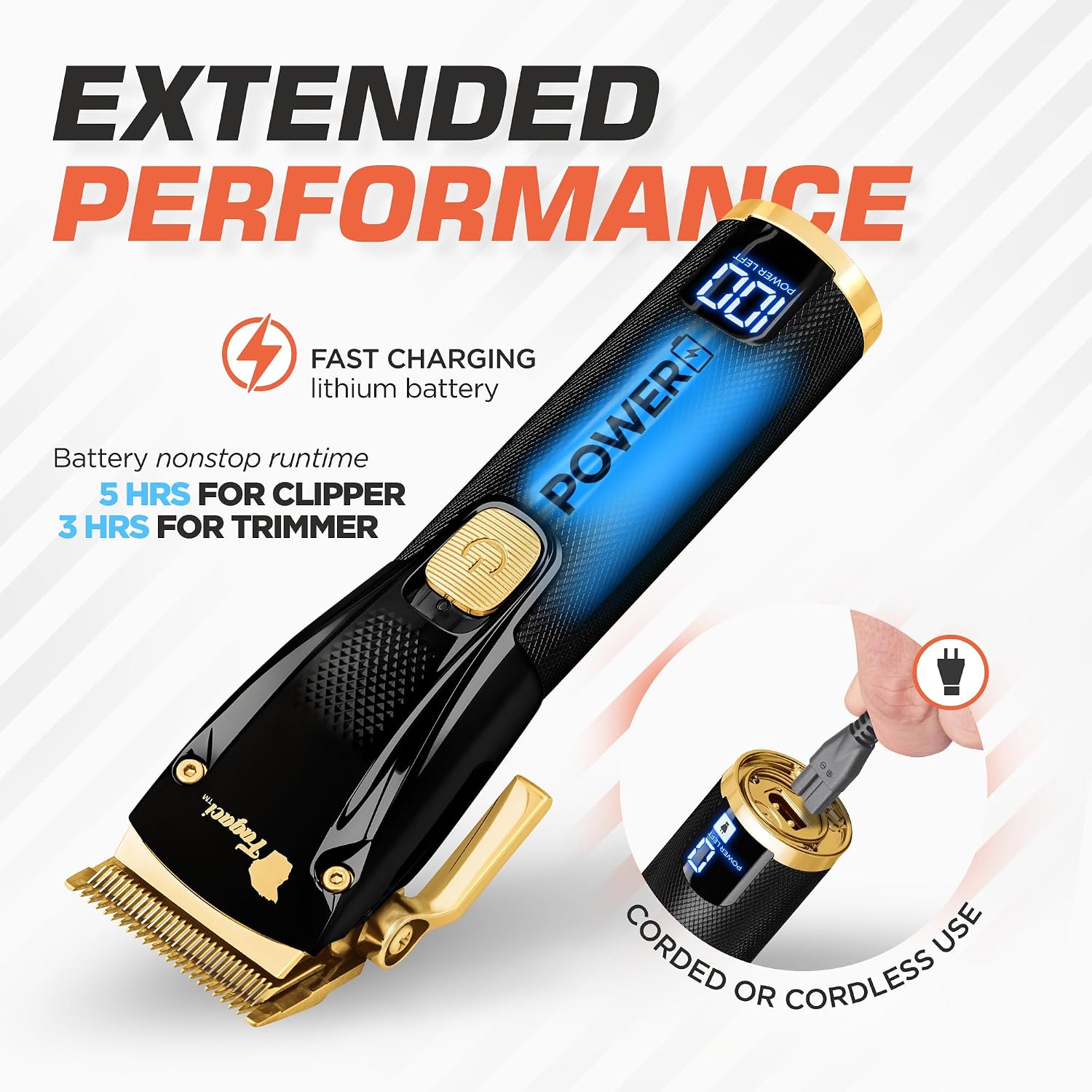 Thumbnail 3 de Fagaci Professional Hair Clippers for Men Set Turbo Power with Precise Cutting