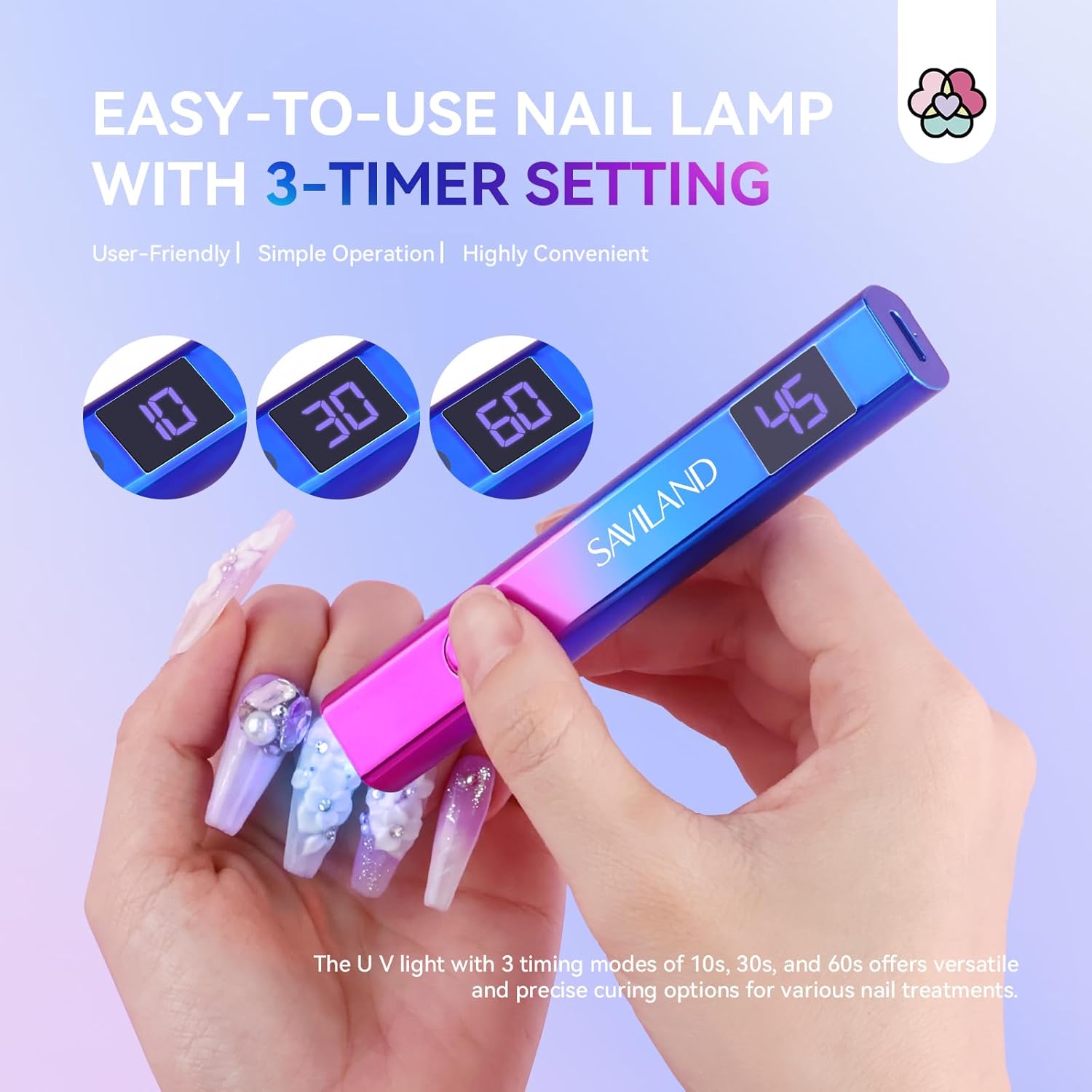 Thumbnail 3 de SAVILAND U V Light for Nails – Handheld UV Lamp (12W) for Gel Nails