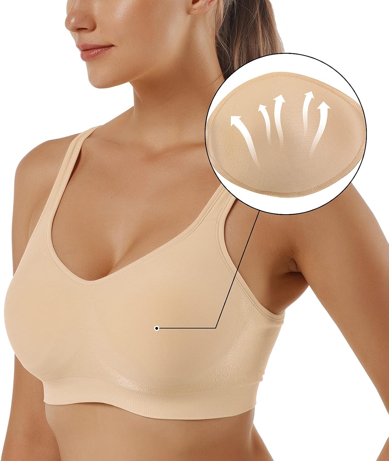 Detalle de Vertvie Sport BH Set 1/2/3er Gepolstert