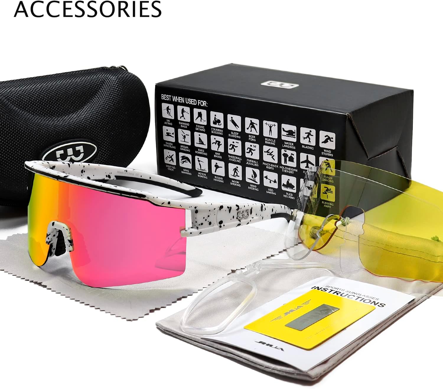 Thumbnail 6 de SPOSUNE Polarisierte Fahrradbrille mit 3 austauschbaren Gläsern (TR90) – sportliche Sonnenbrille für Lauf- und Radsport