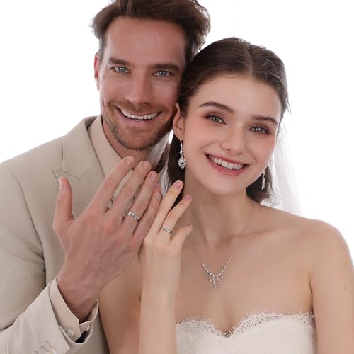 Detalle de Meissa Anelli di coppia intrecciati in argento sterling 925 – Anelli regolabili, fidanzamento/anniversario