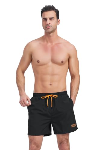 Thumbnail 1 de Ougelebo Badehose Herren Badeshorts mit Reißverschlusstasche – 2 Seitentaschen + Gesäßtasche