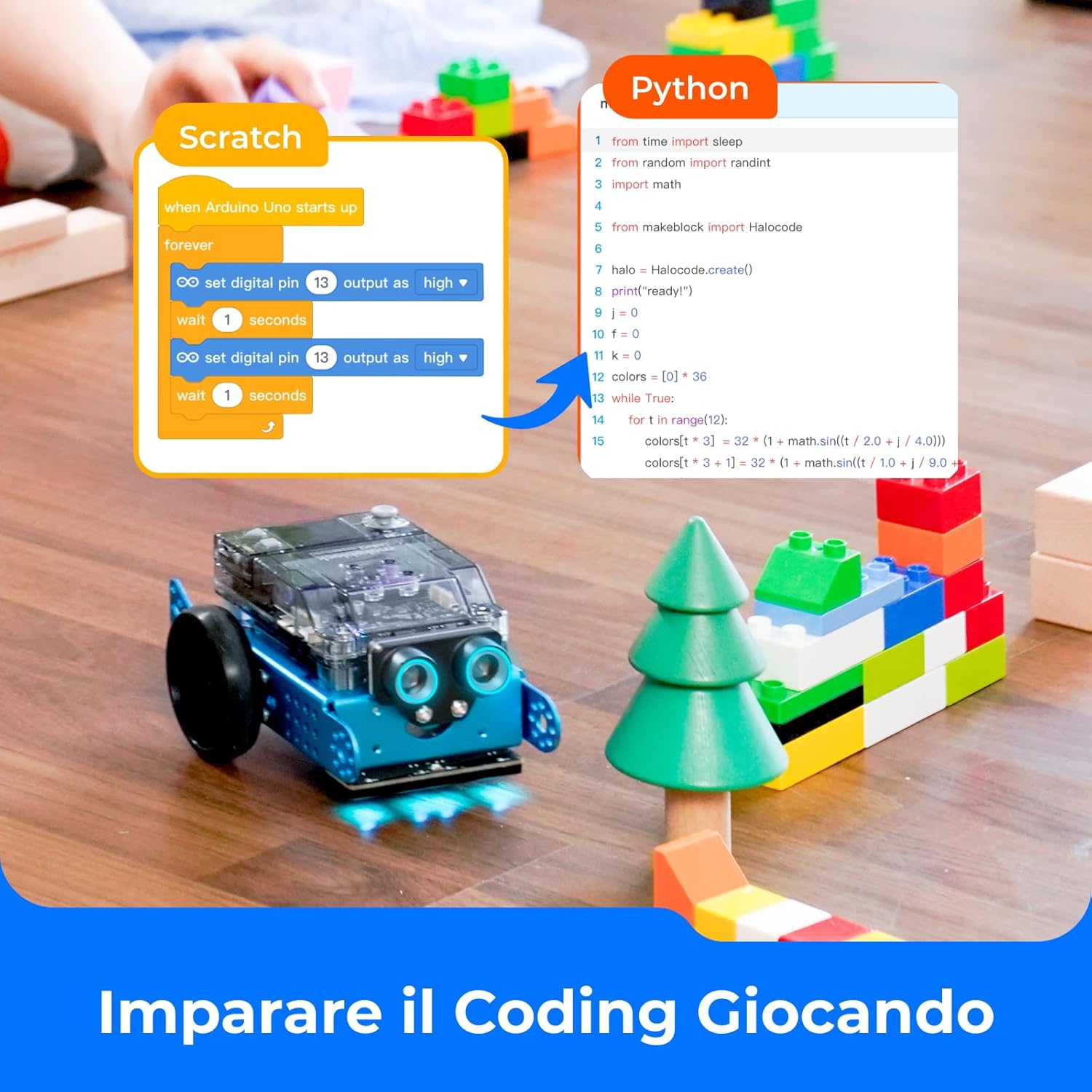 Thumbnail 1 de Makeblock mBot2 robot programmabile per bambini (8-12 anni) con Scratch e Python, supporto WiFi e CyberPi