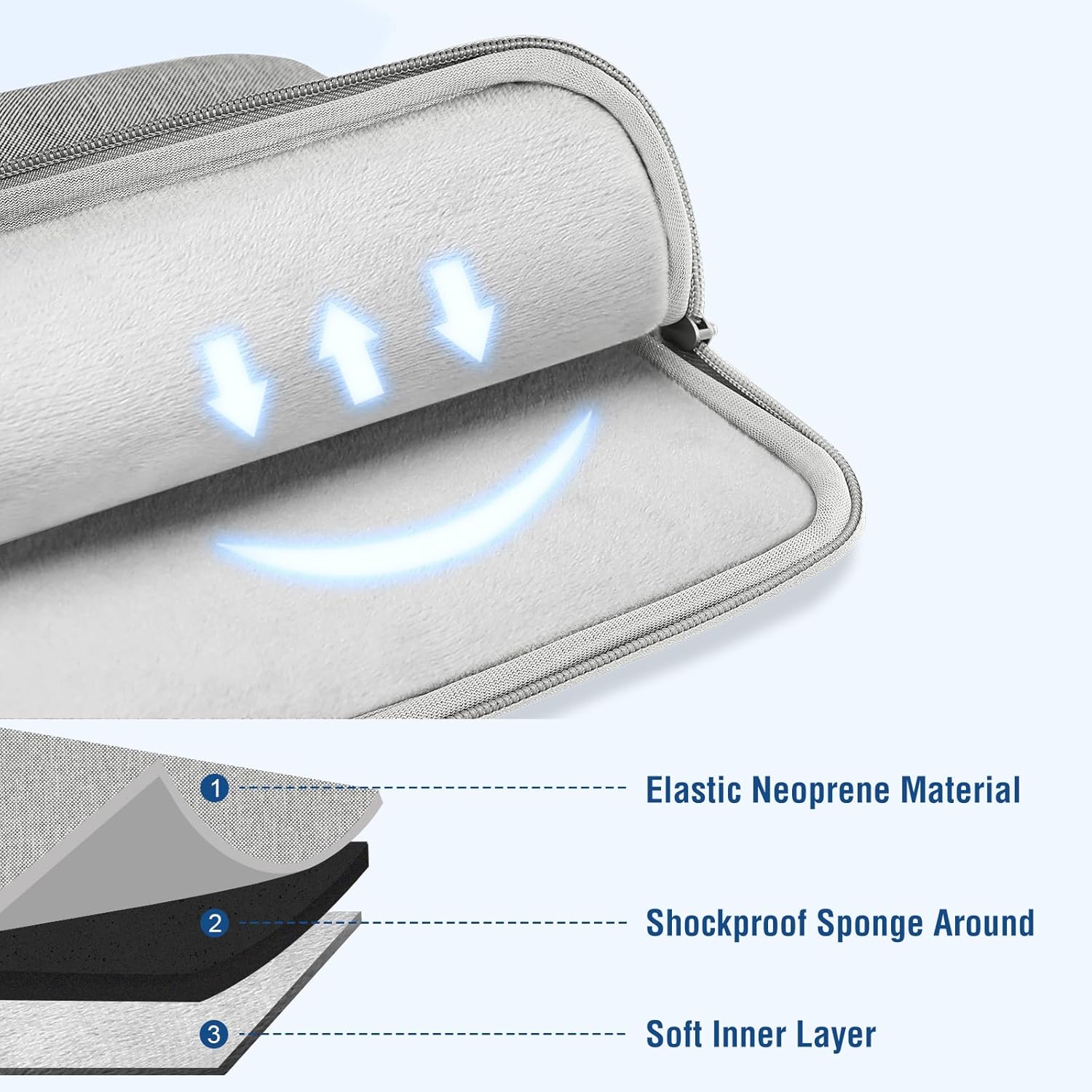 Detalle 2 de MOSISO Vertical Polyester Laptop Sleeve with Pocket 13/13.3"