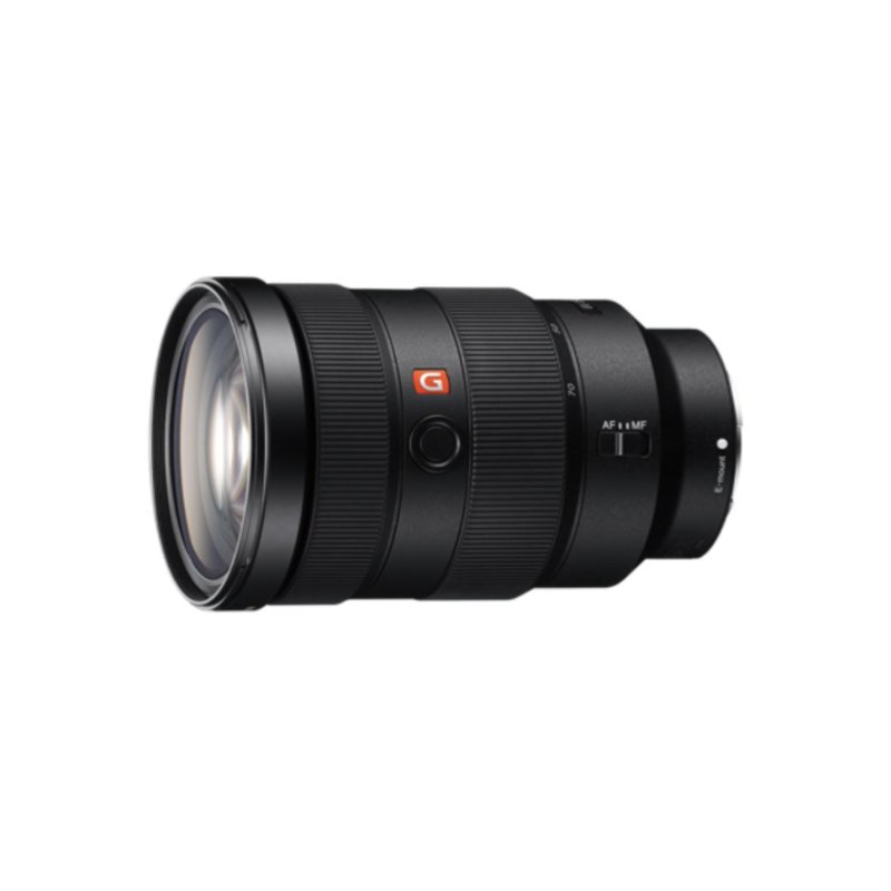 Detalle de Sony SEL2470GM 24-70mm f/2.8 GM para Montura E con parasol negro