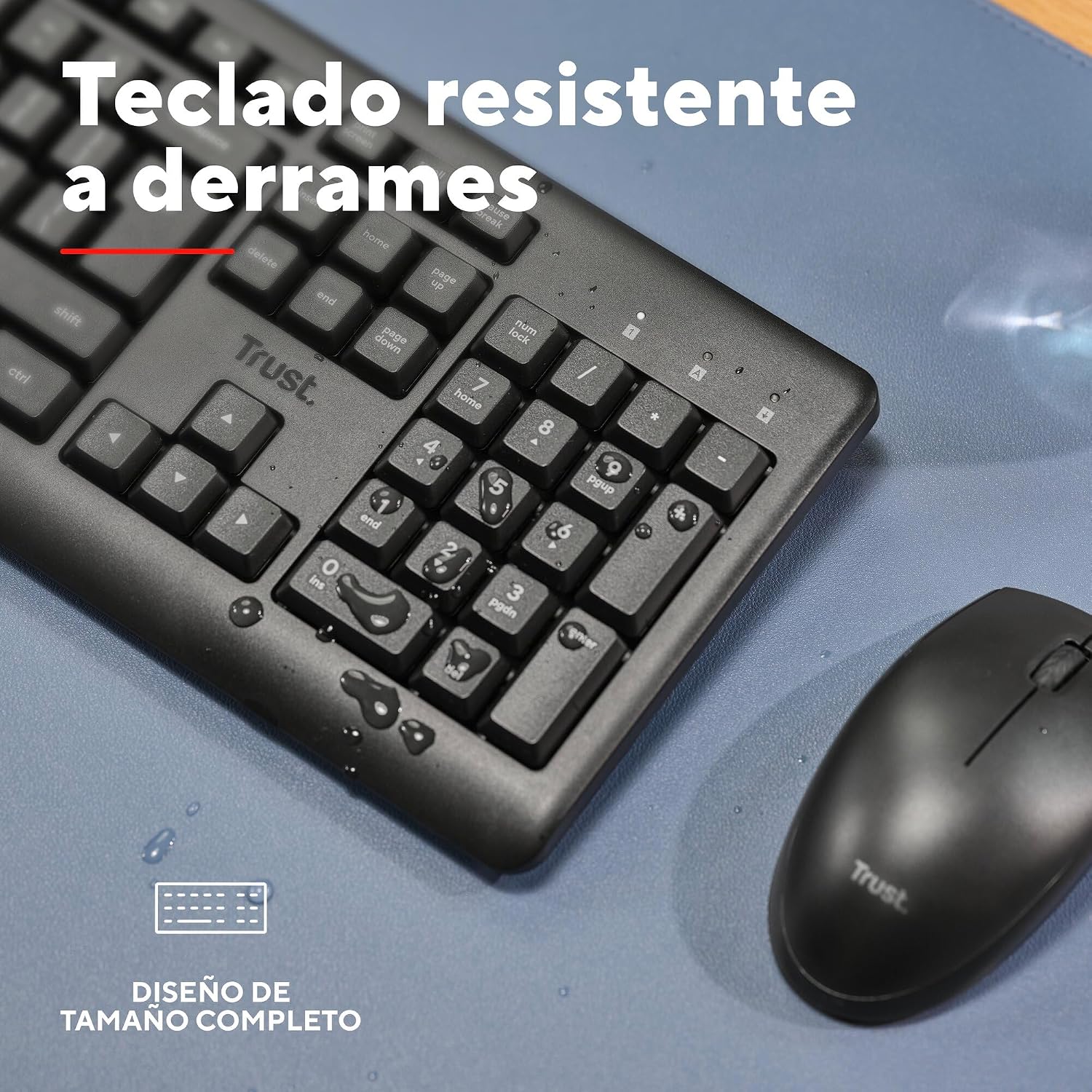 Thumbnail 2 de Trust Taro Pack: teclado y ratón inalámbricos, rendimiento cómodo y diseño ambidiestro