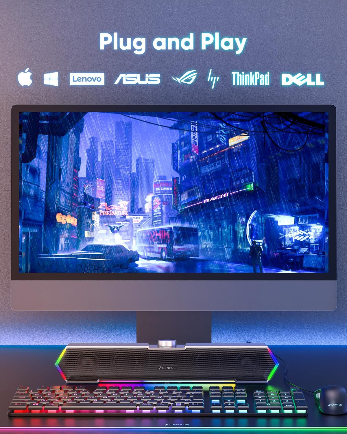 Thumbnail 4 de LENRUE G11 PC speakers with touch lights