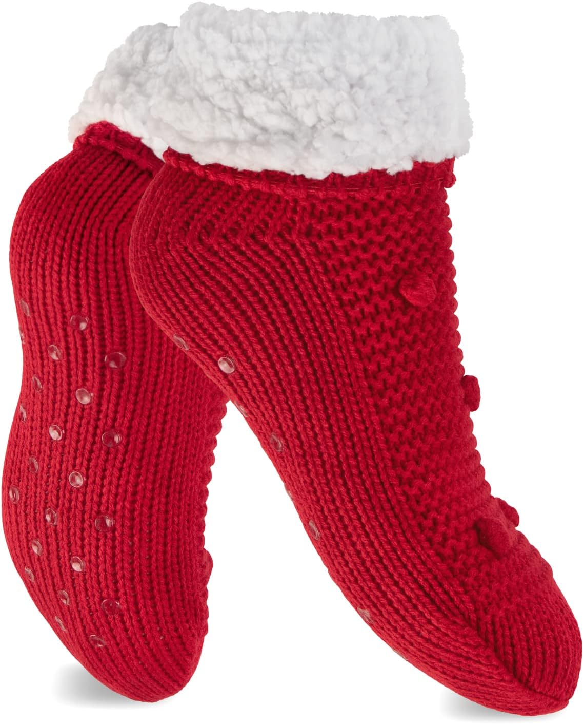 Detalle 2 de Footstar Women's Soft Winter Socks with ABS Grip and Pom-Pom Detail
