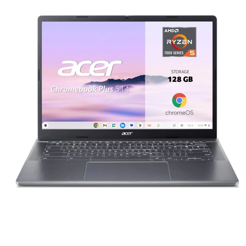 Detalle de Acer Chromebook Plus 514 CB514-3H 14” con Ryzen 5 7520C, 8 GB y 128 GB SSD (Chrome OS)