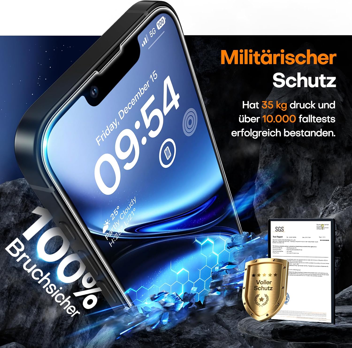 Thumbnail 3 de TAURI Panzerglas 6,1 für iPhone 16e/17e