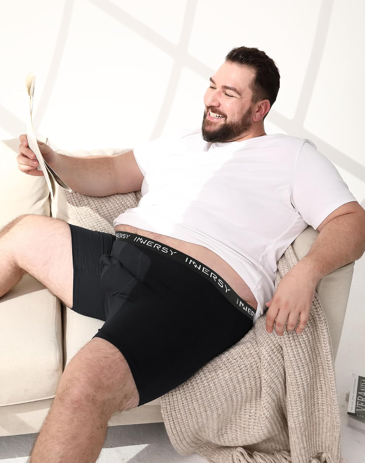 Thumbnail 1 de INNERSY bokserki męskie XL–6XL, bawełniane, z rozporkiem, 4 sztuki