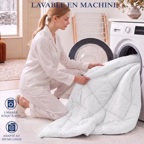 Detalle 1 de WAVVE Couette 220 x 240 cm, hiver 450 GSM, microfibre blanche