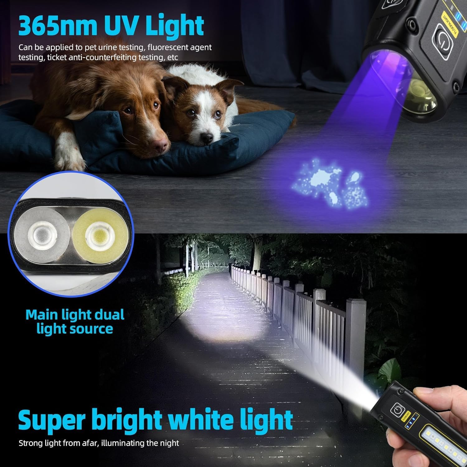 Thumbnail 1 de DARKBEAM Torcia UV 365 nm luce nera EDC USB-C ricaricabile con COB bianco/rosso