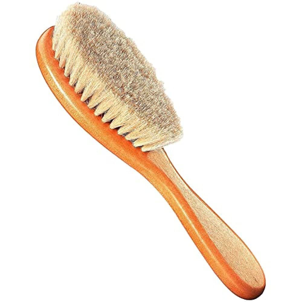 Detalle de reer Naturhaarbürste – zarte Kopfhautpflege für Neugeborene und Babys bis 6 Monate