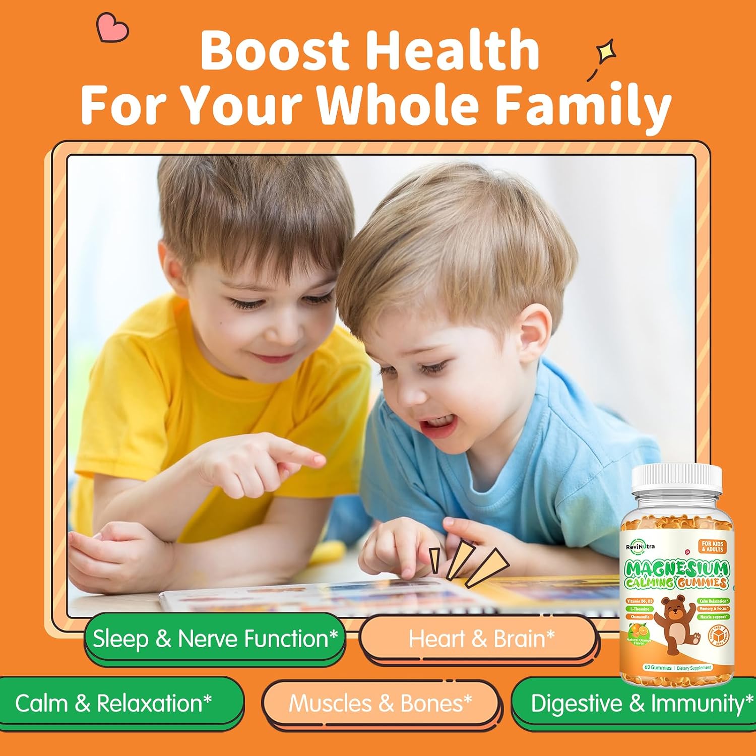 Detalle de ReviNutra Magnesium Gummies for Kids, 60 Count