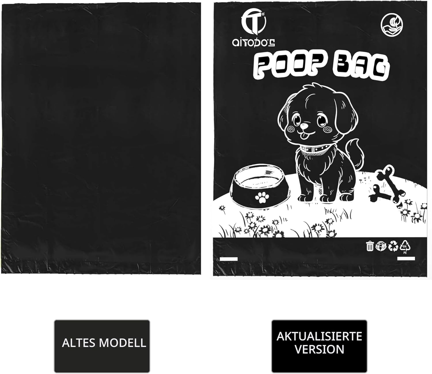 Thumbnail 4 de AiTodos® Hundekotbeutel 600 Stück Schwarz 40 Rollen