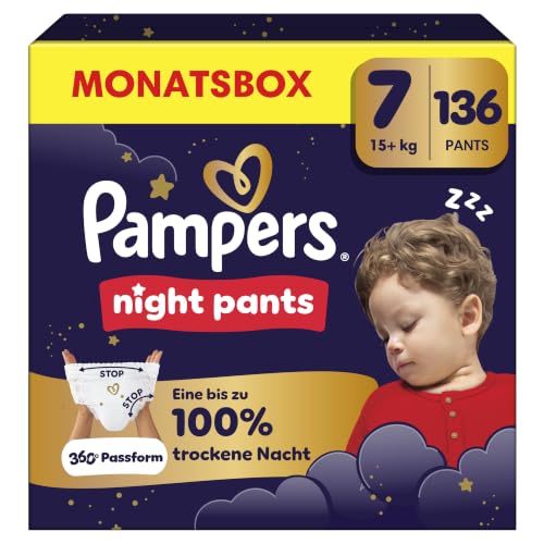 Detalle de Pampers Night Pants Größe 7 – 136 Windeln, 15kg+