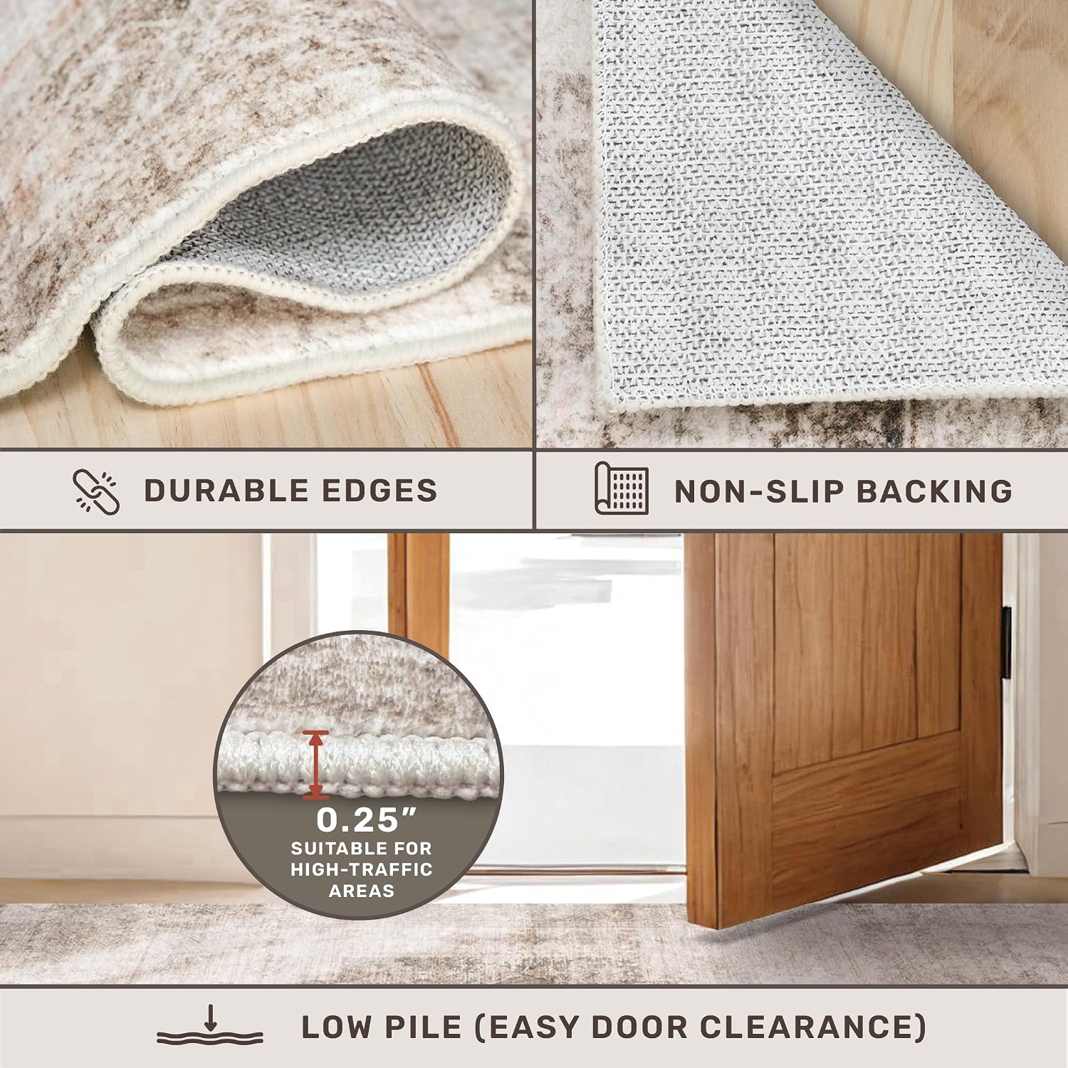 Thumbnail 4 de Hazo Haus 10x14 Neutral Farmhouse Area Rug