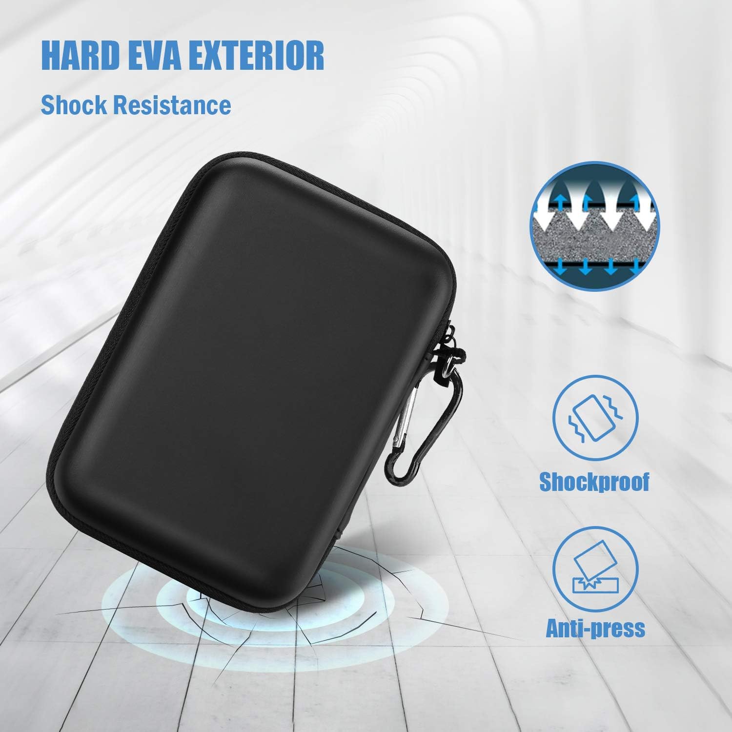Thumbnail 6 de ProCase Doppel-Tasche für 2 externe 2,5" Festplatten – robuster Schutz auf Reisen
