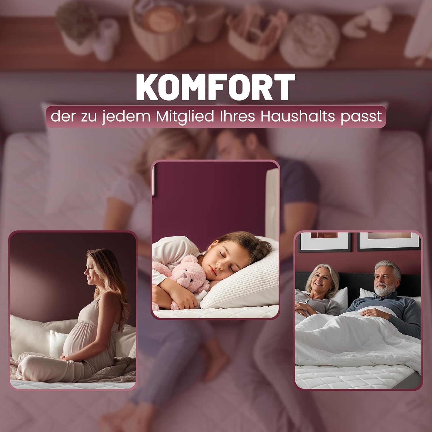 Detalle de Utopia Bedding gesteppt Matratzenauflage 140 x 200 cm – weicher Mikrofaser-Bezug mit elastischen Eckbändern